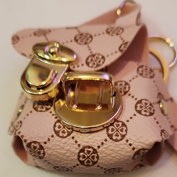 Mini Pink Patterned Keychain Bag - Picture 6 of 8